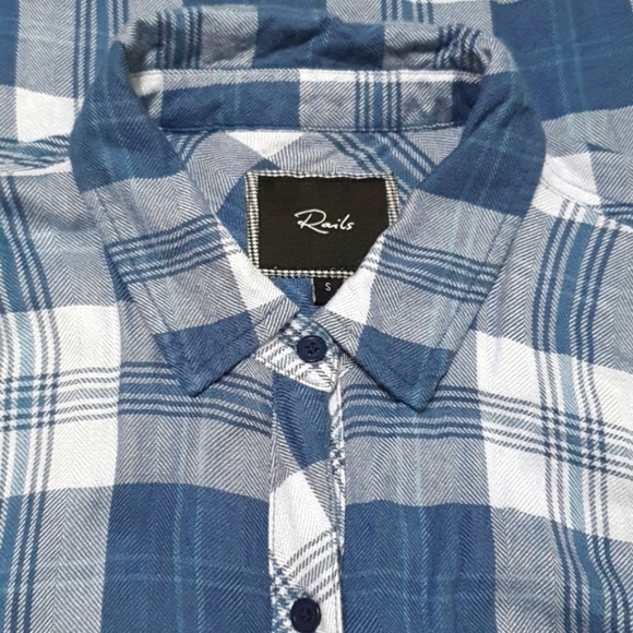 Rails Hunter Plaid Onyx Blue Button Down Shirt - Picture 4 of 8